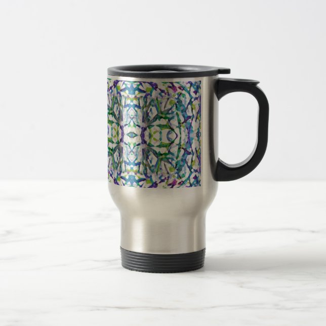 Taza De Viaje Patrón psicodélico azul (Derecha)