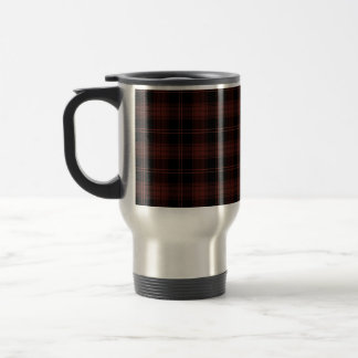 Taza De Viaje Patrón rojo oscuro, negro plastificado (Tartán)