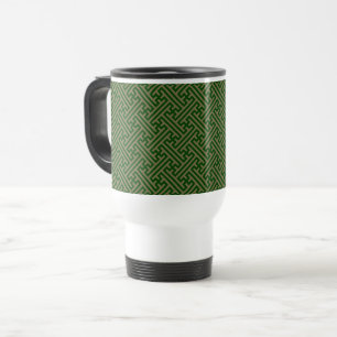 Taza De Viaje Patrón Sayagata, japonés, verde y oro