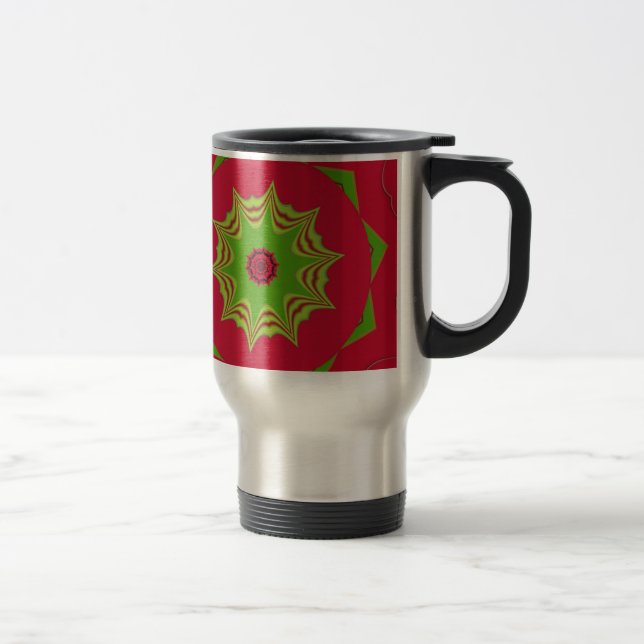 Taza De Viaje patrón tribal étnico africano rojo (Derecha)