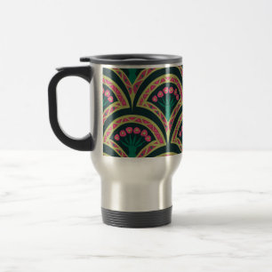 Taza De Viaje patrón verde en forma de cáscara