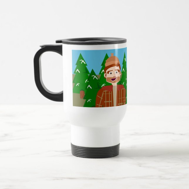 Taza De Viaje Paul Bunyan Ilustración Mug (Izquierda)