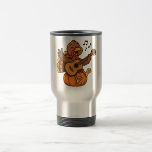 Taza De Viaje Pavo de Acción de Gracias lindo con guitarra