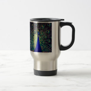 Taza De Viaje Pavo Real Azul Cobalto