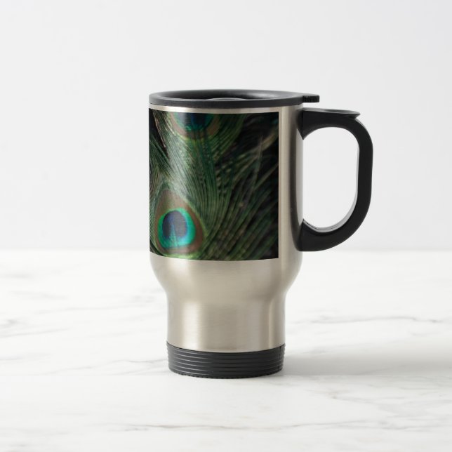 Taza De Viaje Pavo real negro del arco iris (Derecha)