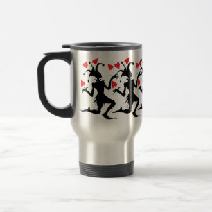 Taza De Viaje Payaso espeluznante jugando con corazones