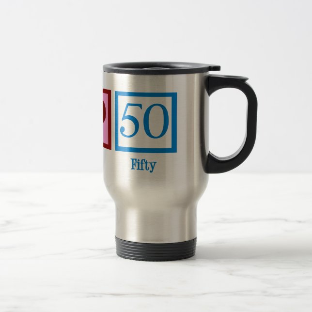 Taza De Viaje Paz Amor 50.º Fiesta de cumpleaños (Derecha)