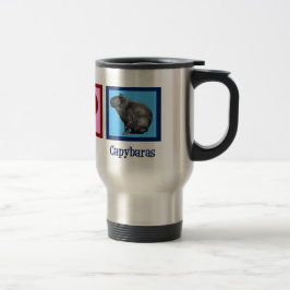 Taza De Viaje Paz Amor Capybaras