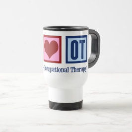Taza De Viaje Paz Amor Terapia Ocupacional Curada OT