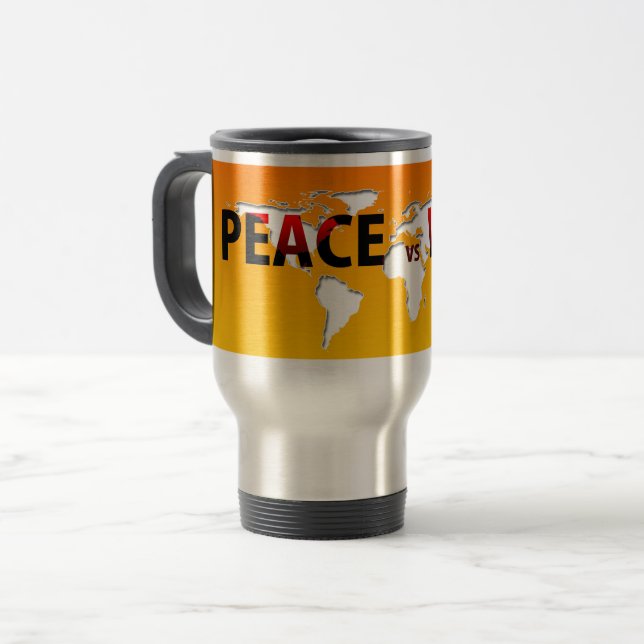 Taza De Viaje Paz vs Guerra buenas muecas (Anverso izquierdo)