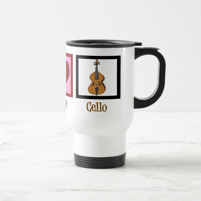 Taza De Viaje Peace Love Cello Cute Cellist (Derecha)
