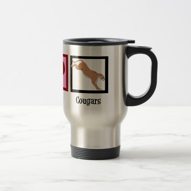 Taza De Viaje Peace Love Cougars (Derecha)