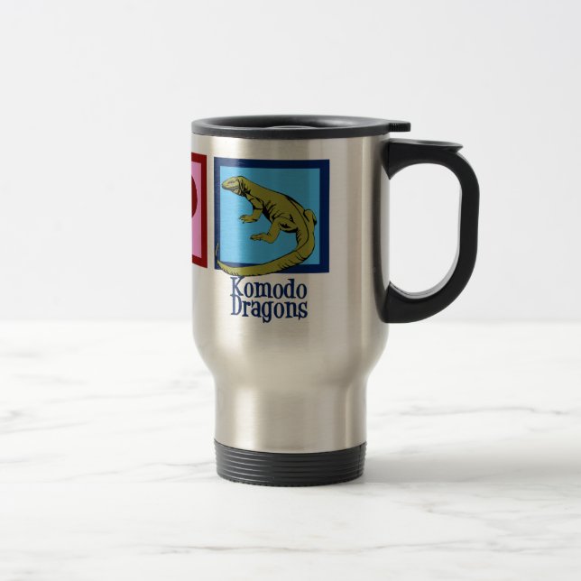 Taza De Viaje Peace Love Komodo Dragons (Derecha)