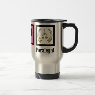 Taza De Viaje Peace Love Paralegal