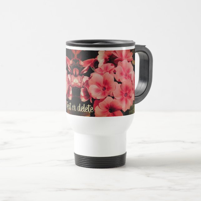 Taza De Viaje Peach Primrose Flower Art Personalizado (Anverso derecho)