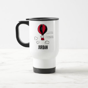 Taza De Viaje PEANUTS   Patrón rojo y negro   Añadir su nombre