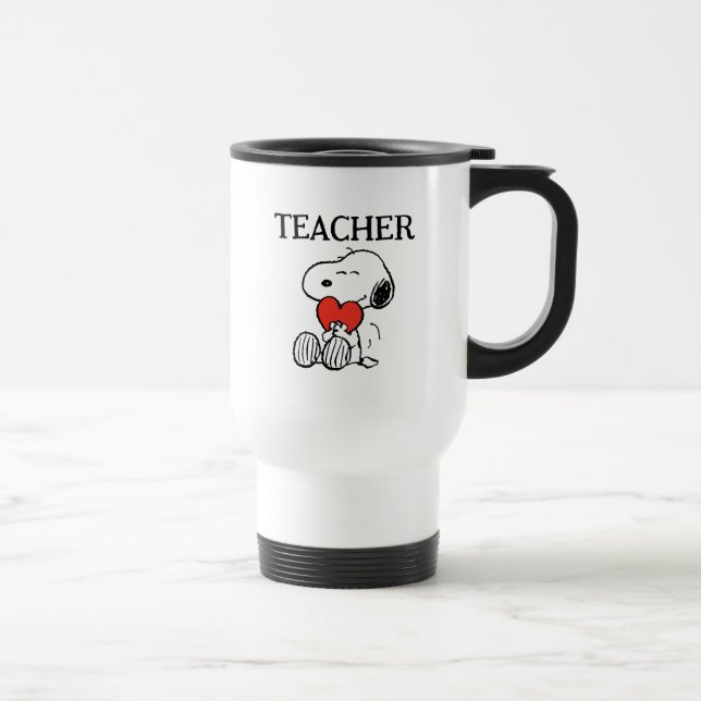 Taza De Viaje Peanuts | Snoopy Heart Hug Teacher (Derecha)