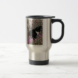 Taza De Viaje Pecas en flores II - gato del gatito de Tux