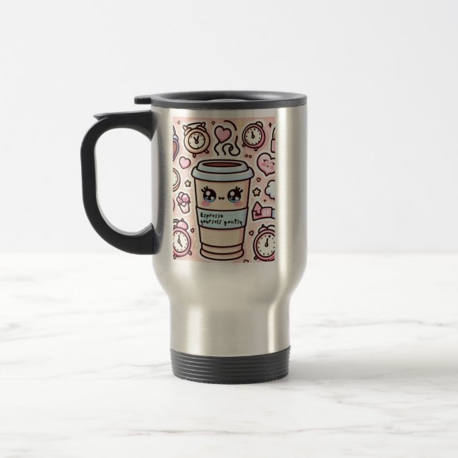 Taza De Viaje Pegatina de vinilo con forma personalizada (Izquierda)