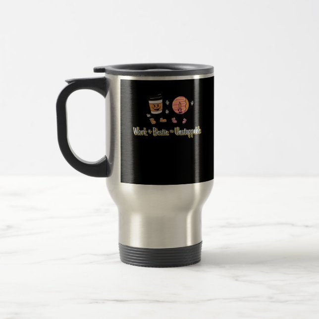 Taza De Viaje Pegatina de Work Bestie (Izquierda)