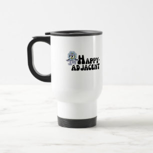 Taza De Viaje Pegatina Feliz-Adyacente