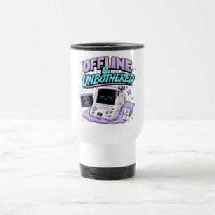 Taza De Viaje Pegatina Retro Desconectada Y Sin Molestias