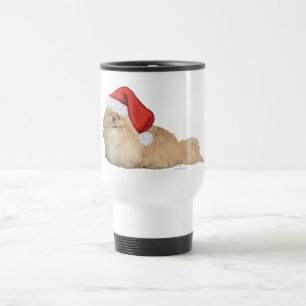 Taza De Viaje Pekingese Papá Noel