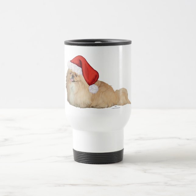Taza De Viaje Pekingese Papá Noel (Centro)