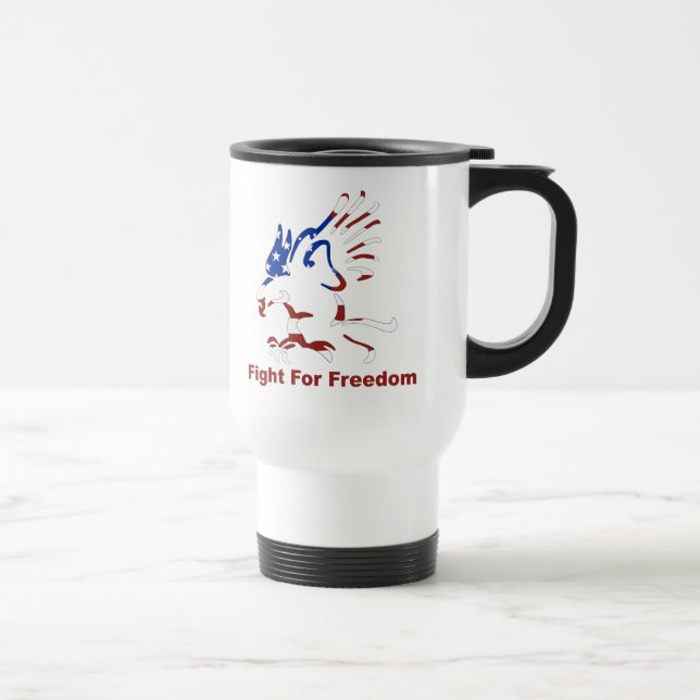 Taza De Viaje Pelea Por La Libertad Águila Viaje Mug (Derecha)