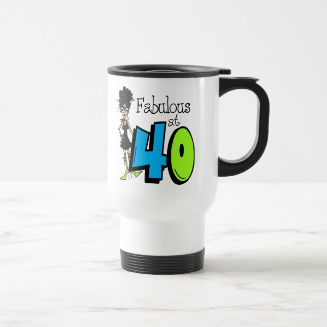 Taza De Viaje Pelo negro fabuloso en el cumpleaños 40 (Derecha)