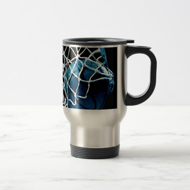 Taza De Viaje pelota de baloncesto azul (Derecha)