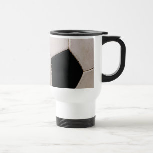 Taza De Viaje Pelota de fútbol blanca y negra