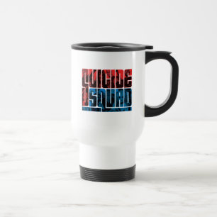 Taza De Viaje Pelotón del suicidio logotipo rojo y azul del  
