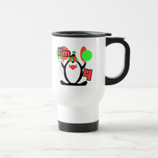 Taza De Viaje Penguin: Tengo 4 camisetas y regalos de cumpleaños