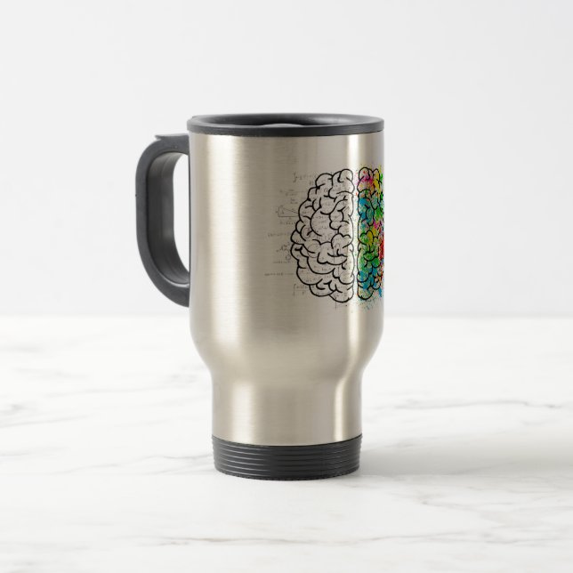 Taza De Viaje Pensamiento mental de la idea de la psicología (Anverso izquierdo)
