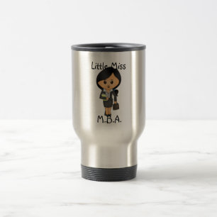 Taza De Viaje Pequeña Srta. hembra del pelo trigueno/negro de