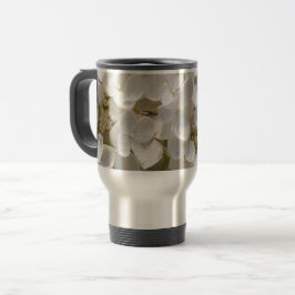 Taza De Viaje Pequeñas flores blancas