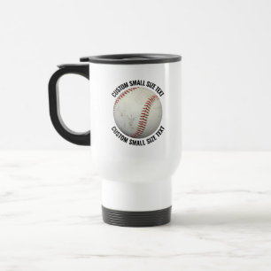 Taza De Viaje Pequeño Texto Personalizado Blanco Béisbol Persona
