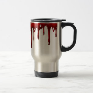 Taza De Viaje Perforaciones de sangre en sangre en blanco