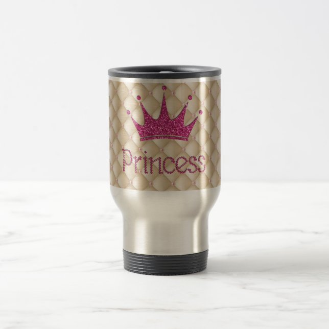 Taza De Viaje Perlas de Moda encantadoras, Tiara, Princesa, Purp (Centro)