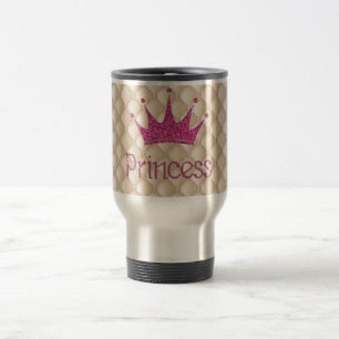 Taza De Viaje Perlas encantadoras chic, tiara, princesa, brillan