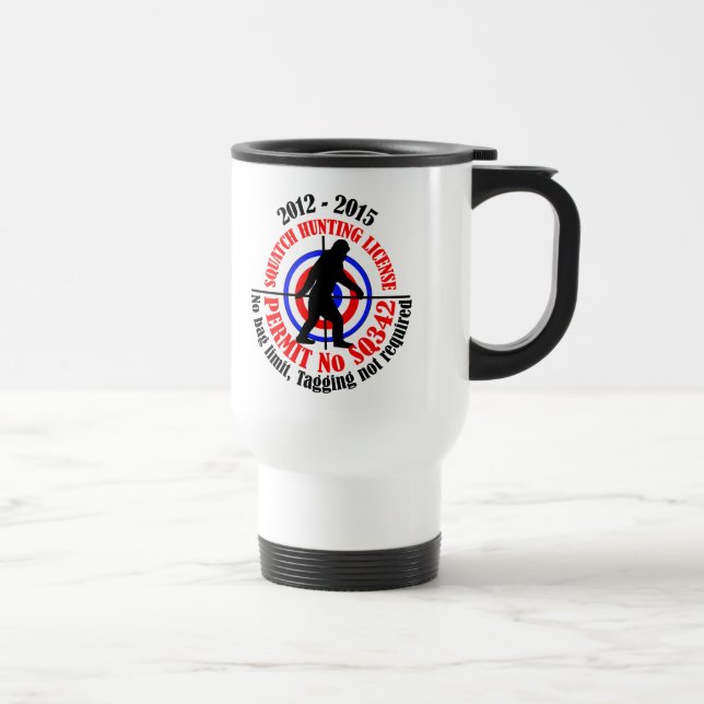 Taza De Viaje permiso de caza de squatch (Derecha)