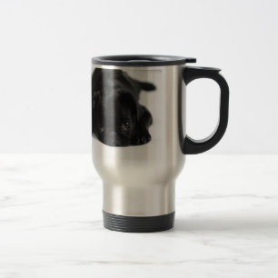 Taza De Viaje Perrito negro del barro amasado