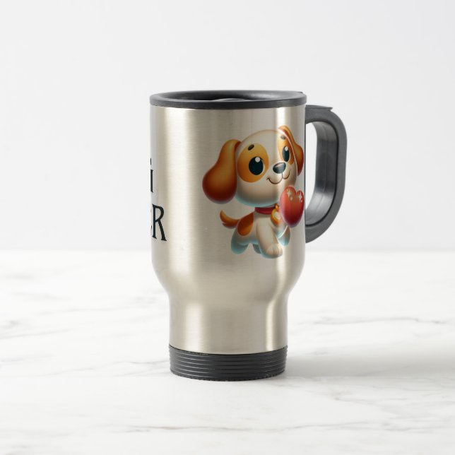 Taza De Viaje perro, amor de cachorros (Anverso derecho)