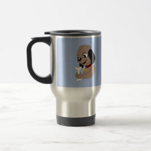 Taza De Viaje Perro cachorro lindo personalizado barro viaje