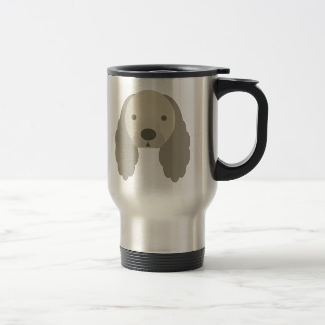 TAZA DE VIAJE PERRO CACHORRO SPANIEL KAWAII TAN DULCE (Derecha)