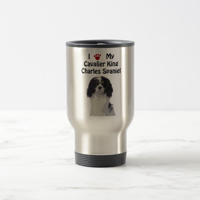 Taza De Viaje Perro de aguas de rey Charles arrogante (Centro)
