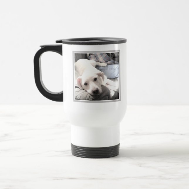 Taza De Viaje Perro de cachorro lindo del día del padre cerca de (Izquierda)