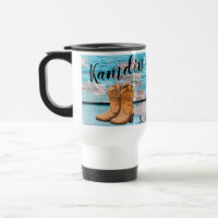 Perro de café de 15 onzas personalizado Blue Wood