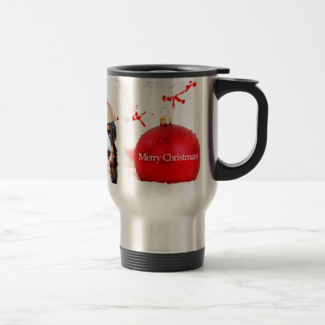 Taza De Viaje Perro de montaña de Berna con adorno de Navidad ro (Derecha)